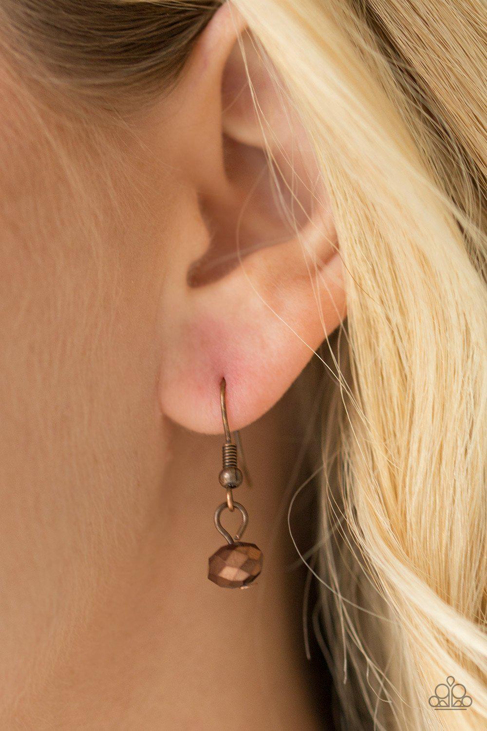 Let's Get This Fashion Show On The Road Copper Necklace - Paparazzi Accessories - free matching earrings -CarasShop.com - Paparazzi Jewelry by Cara Jewels