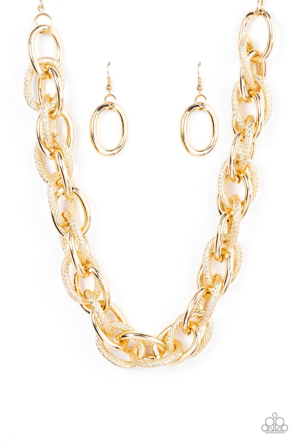 License to Chill Gold Chain Necklace - Paparazzi Accessories- lightbox - CarasShop.com - Paparazzi Jewelry by Cara Jewels