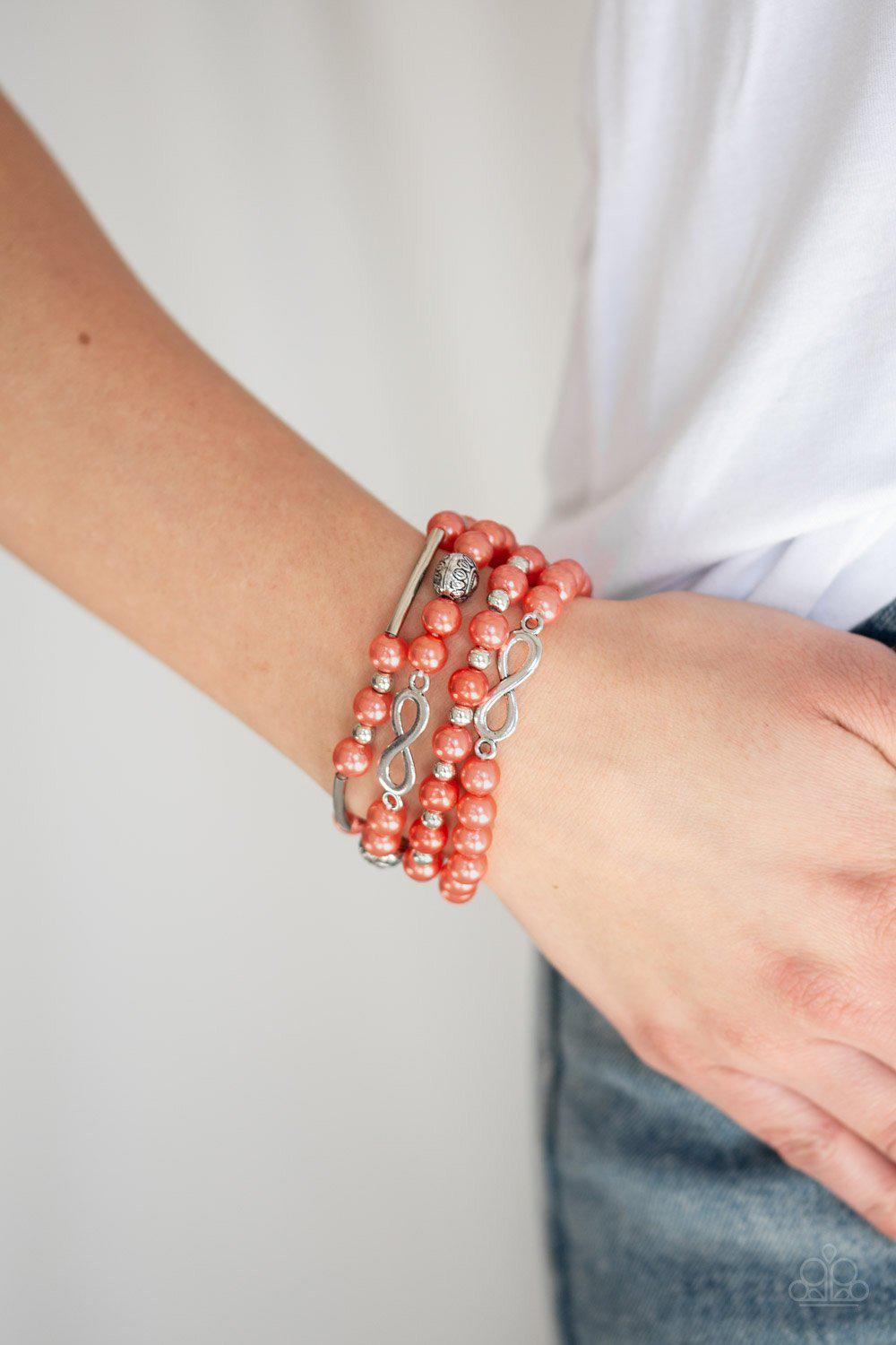 Limitless Luxury Coral Bracelet Set - Paparazzi Accessories- lightbox - CarasShop.com - Paparazzi Jewelry by Cara Jewels