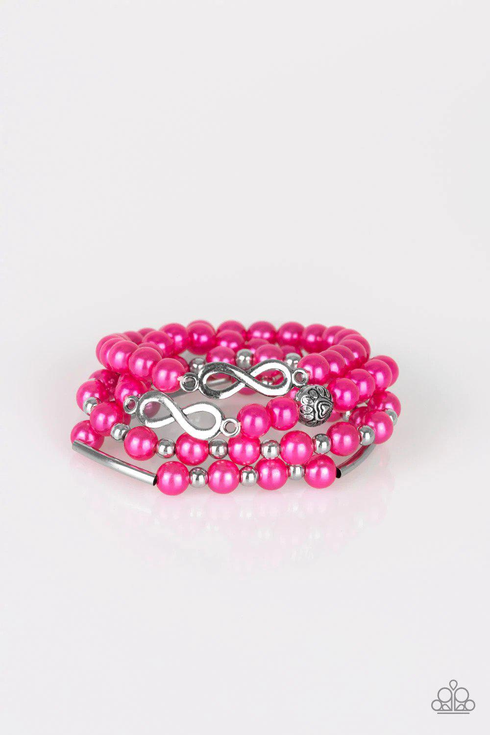 Limitless Luxury Pink Bracelet - Paparazzi Accessories- lightbox - CarasShop.com - Paparazzi Jewelry by Cara Jewels