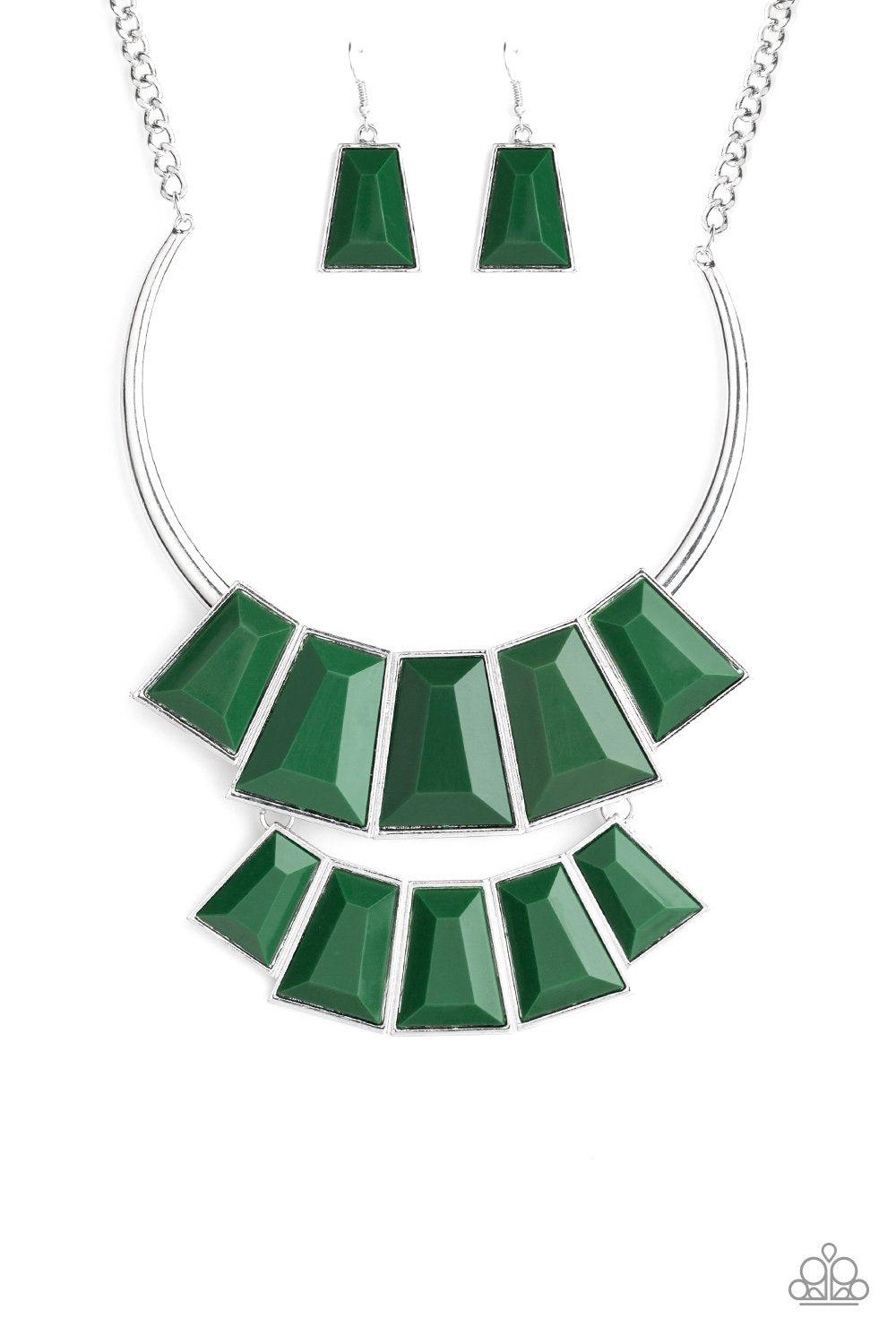 Lions, Tigress and Bears Green Necklace - Paparazzi Accessories- lightbox - CarasShop.com - Paparazzi Jewelry by Cara Jewels