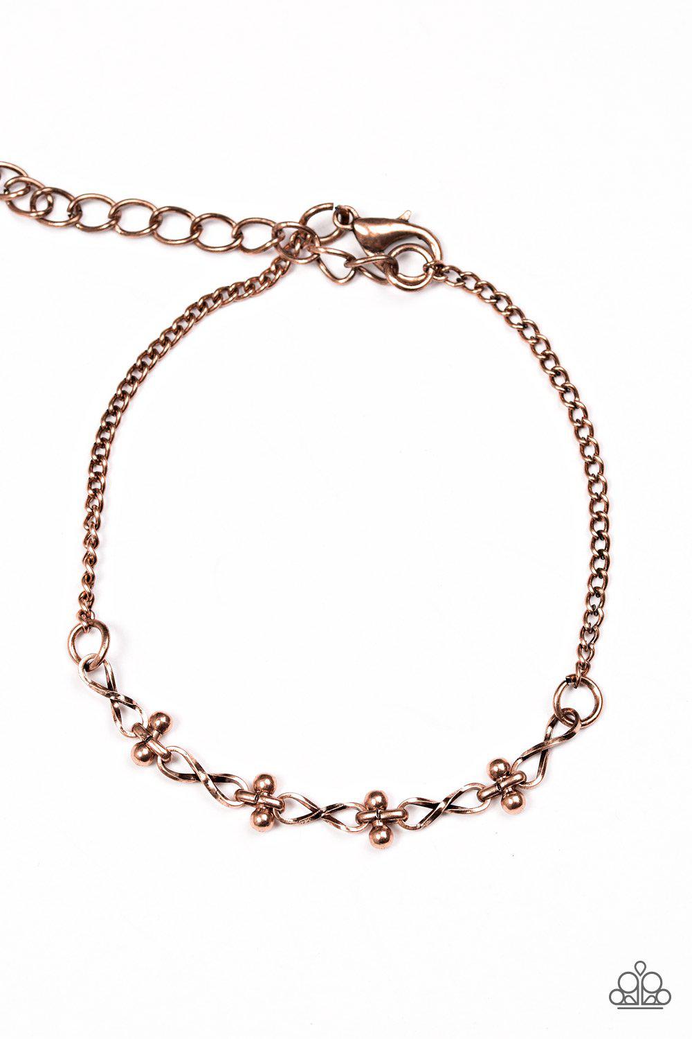 Little Wonder Copper Bracelet - Paparazzi Accessories- on model - CarasShop.com - Paparazzi Jewelry by Cara Jewels