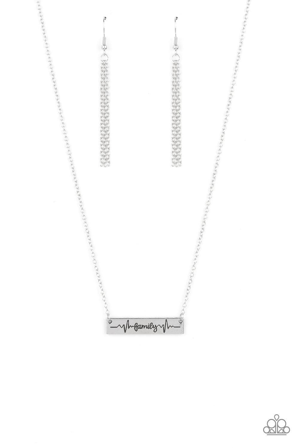 Living The Mom Life Silver Inspirational Necklace - Paparazzi Accessories- lightbox - CarasShop.com - Paparazzi Jewelry by Cara Jewels