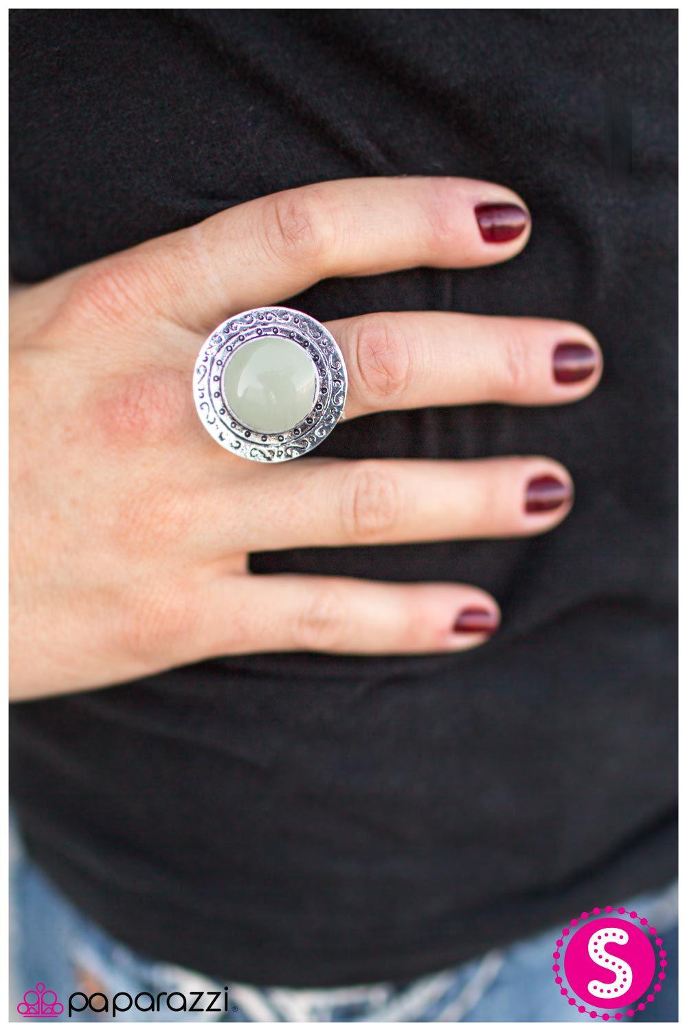 Lone Rider Sage Green and Silver Ring - Paparazzi Accessories- lightbox - CarasShop.com - Paparazzi Jewelry by Cara Jewels