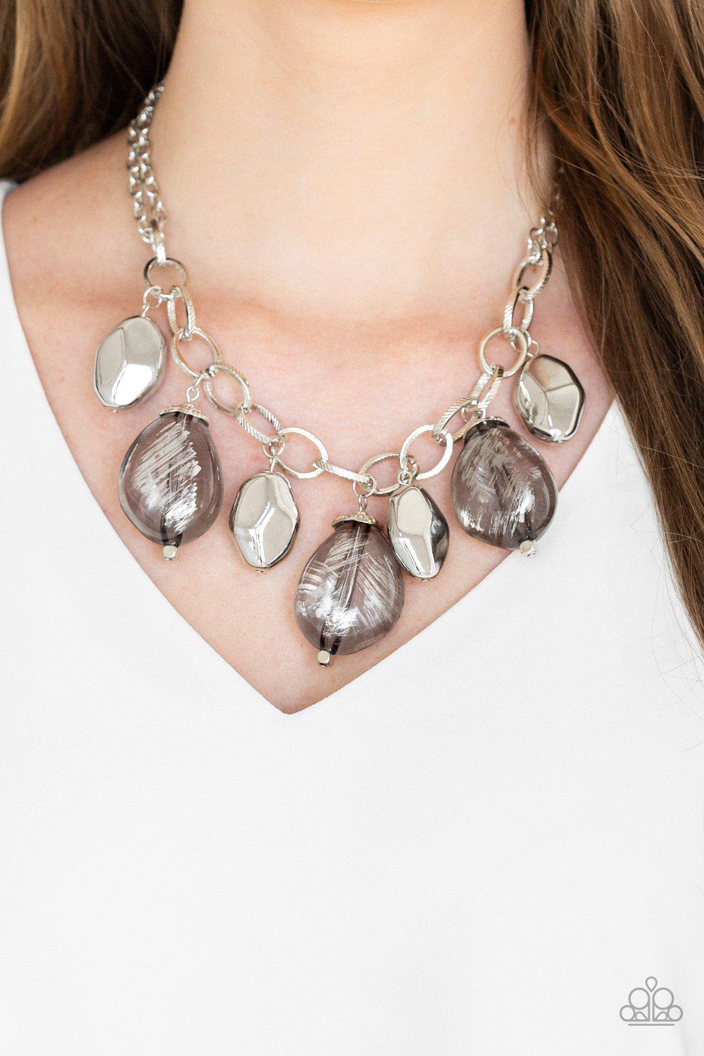 Looking Glass Glamorous Silver Necklace - Paparazzi Accessories- lightbox - CarasShop.com - Paparazzi Jewelry by Cara Jewels