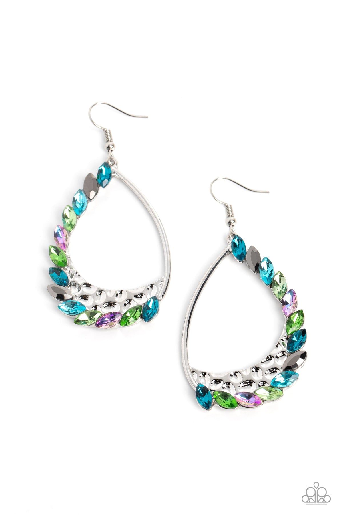 Looking Sharp Multi Rhinestone Earrings - Paparazzi Accessories- lightbox - CarasShop.com - Paparazzi Jewelry by Cara Jewels