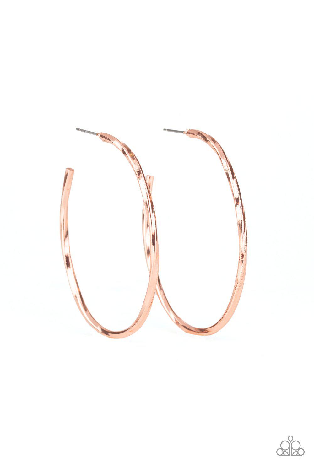 Loop de HOOP Copper Hoop Earrings - Paparazzi Accessories- lightbox - CarasShop.com - Paparazzi Jewelry by Cara Jewels