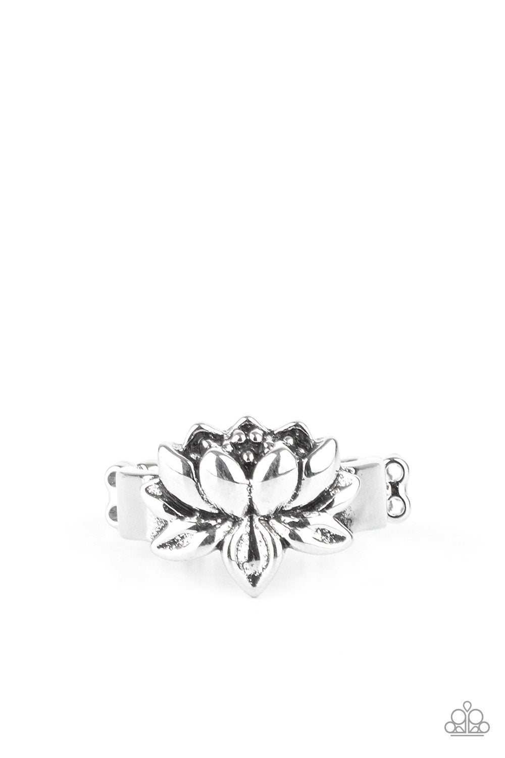 Lotus Crowns Silver Ring - Paparazzi Accessories- lightbox - CarasShop.com - Paparazzi Jewelry by Cara Jewels