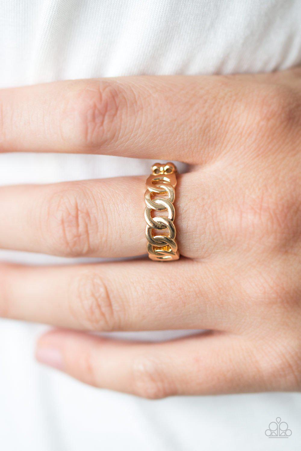 Love Is CHAIN Gold Ring - Paparazzi Accessories- lightbox - CarasShop.com - Paparazzi Jewelry by Cara Jewels