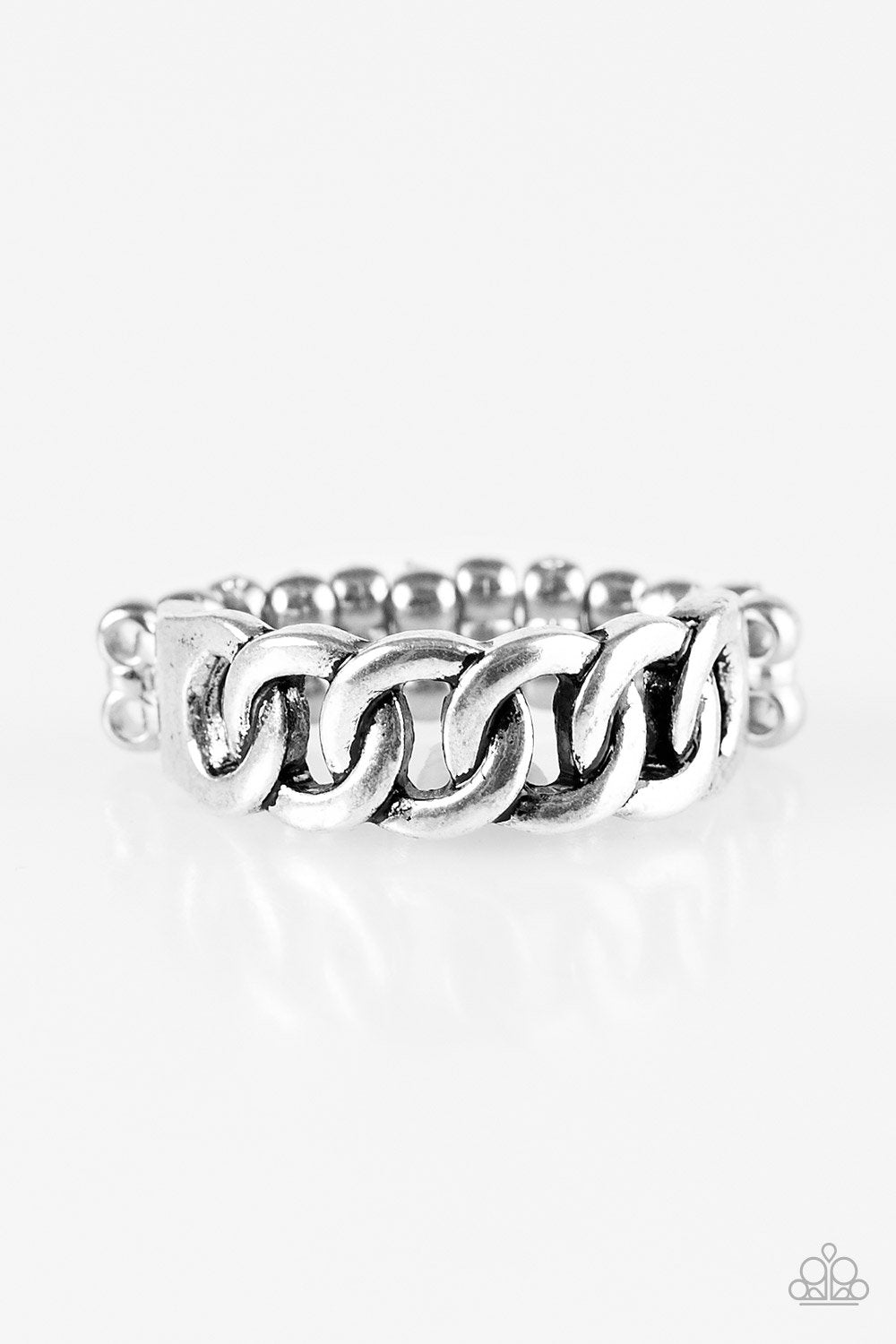 Love Is Chain Silver Ring - Paparazzi Accessories- lightbox - CarasShop.com - Paparazzi Jewelry by Cara Jewels