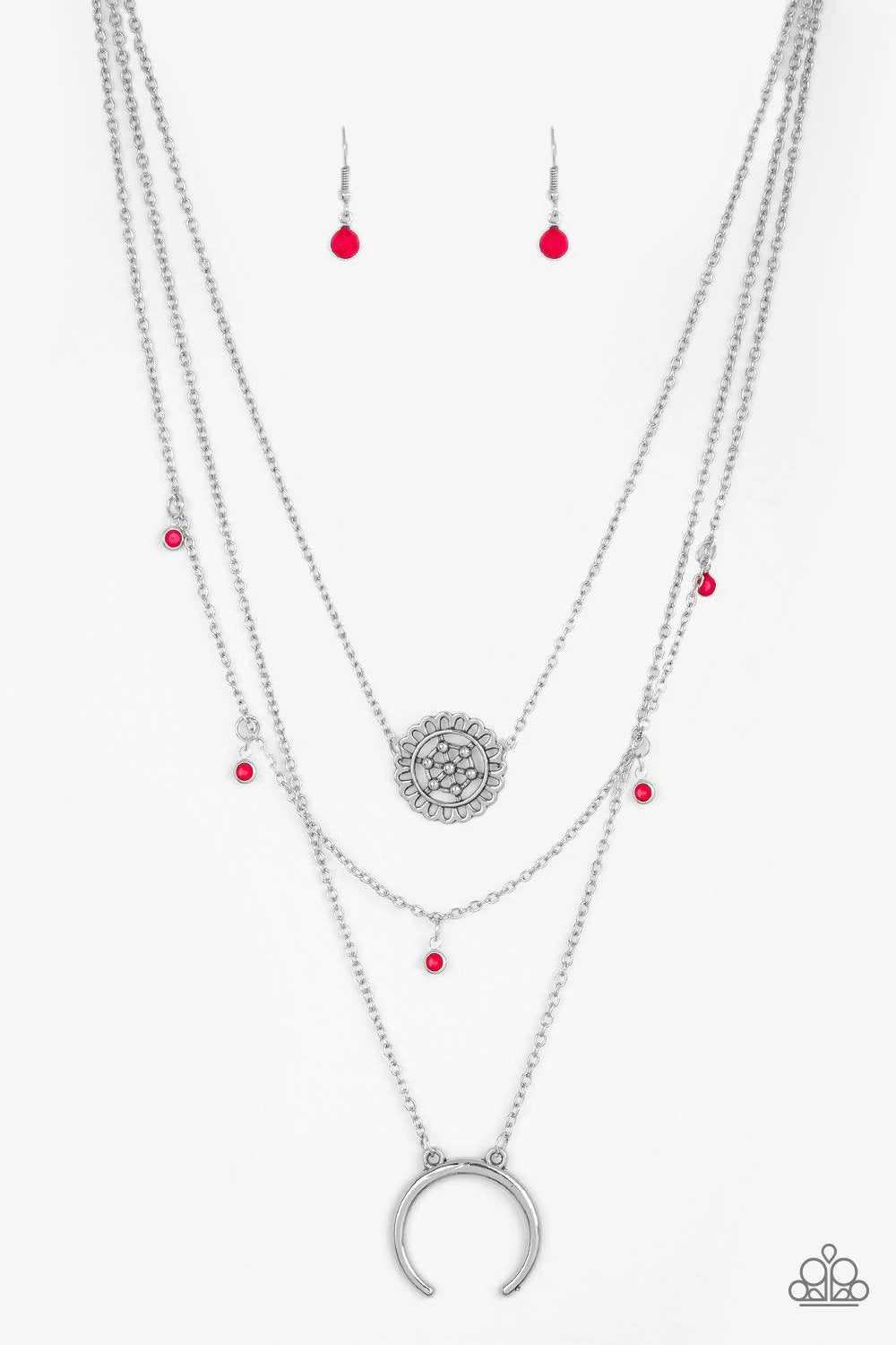 Lunar Lotus Pink Necklace - Paparazzi Accessories- lightbox - CarasShop.com - Paparazzi Jewelry by Cara Jewels