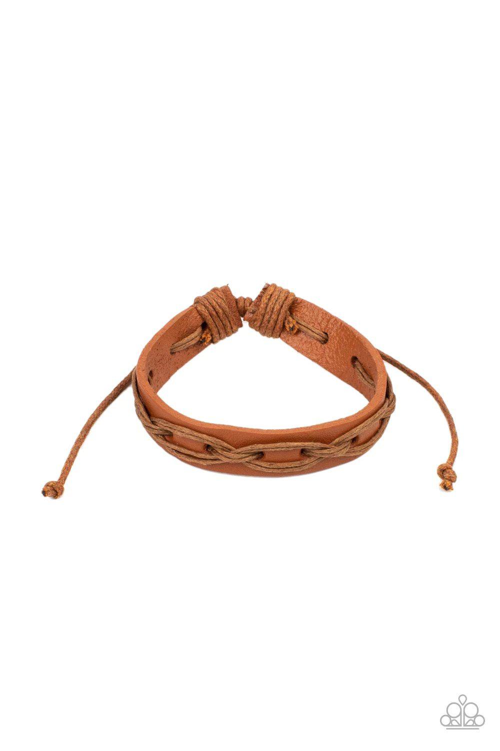 Macho Mystery Brown Bracelet - Paparazzi Accessories- lightbox - CarasShop.com - Paparazzi Jewelry by Cara Jewels