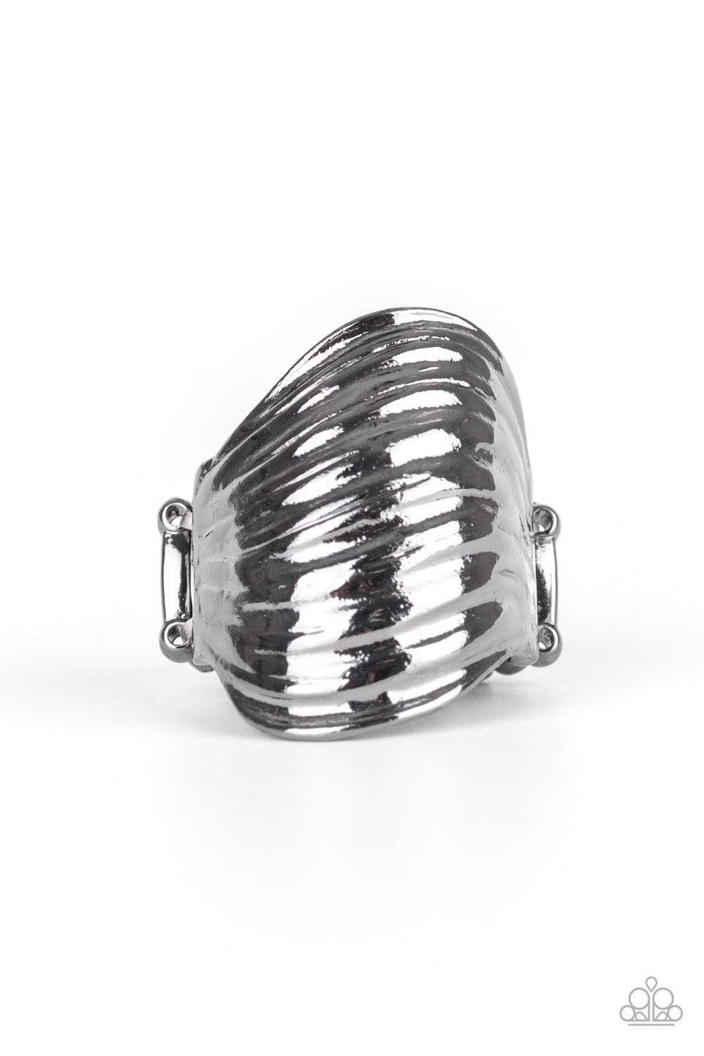 Made That SWAY Gunmetal Black Ring - Paparazzi Accessories- lightbox - CarasShop.com - Paparazzi Jewelry by Cara Jewels