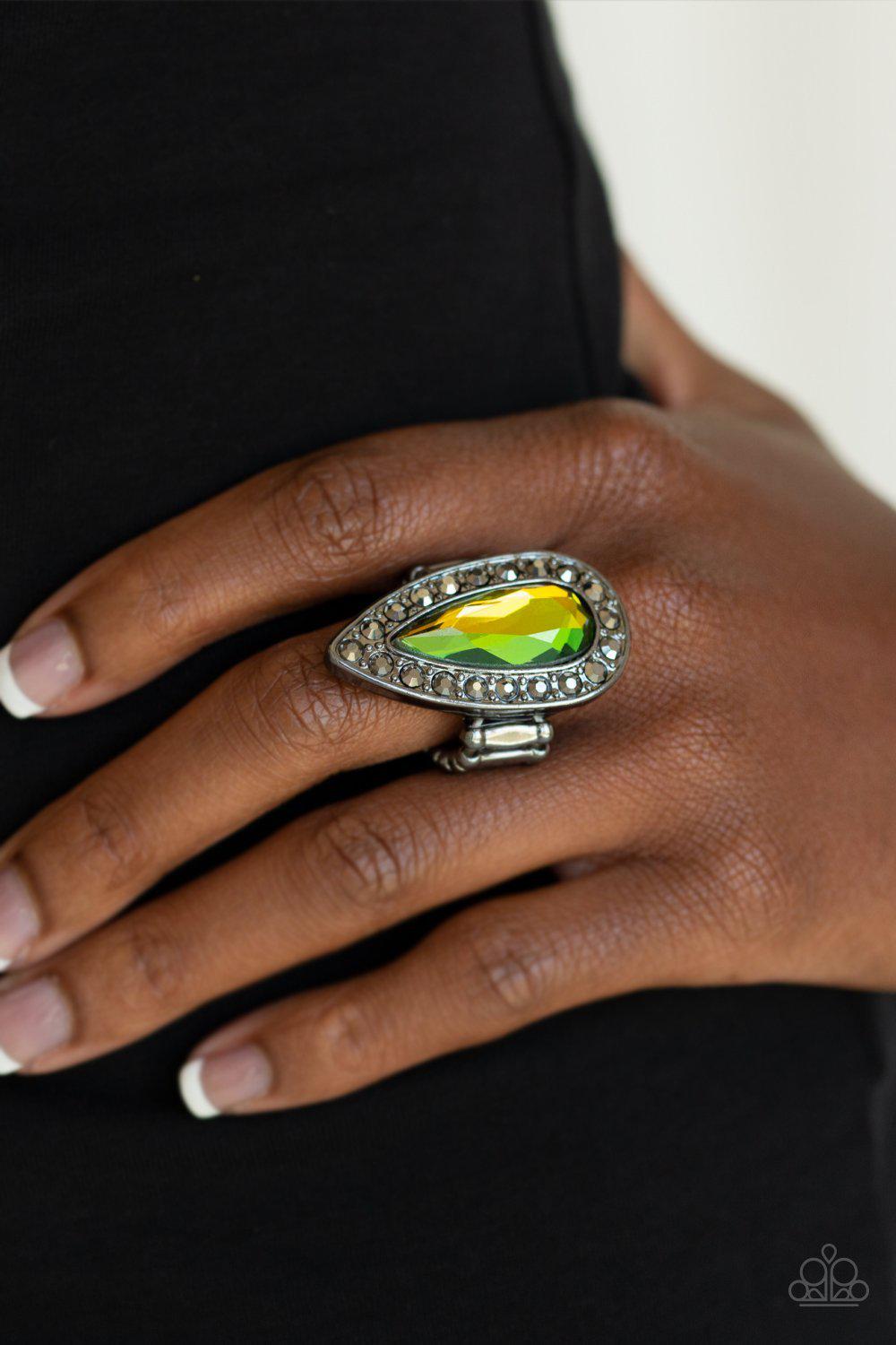 Majestic Mayhem Multicolor Rainbow Gem Ring - Paparazzi Accessories- lightbox - CarasShop.com - Paparazzi Jewelry by Cara Jewels