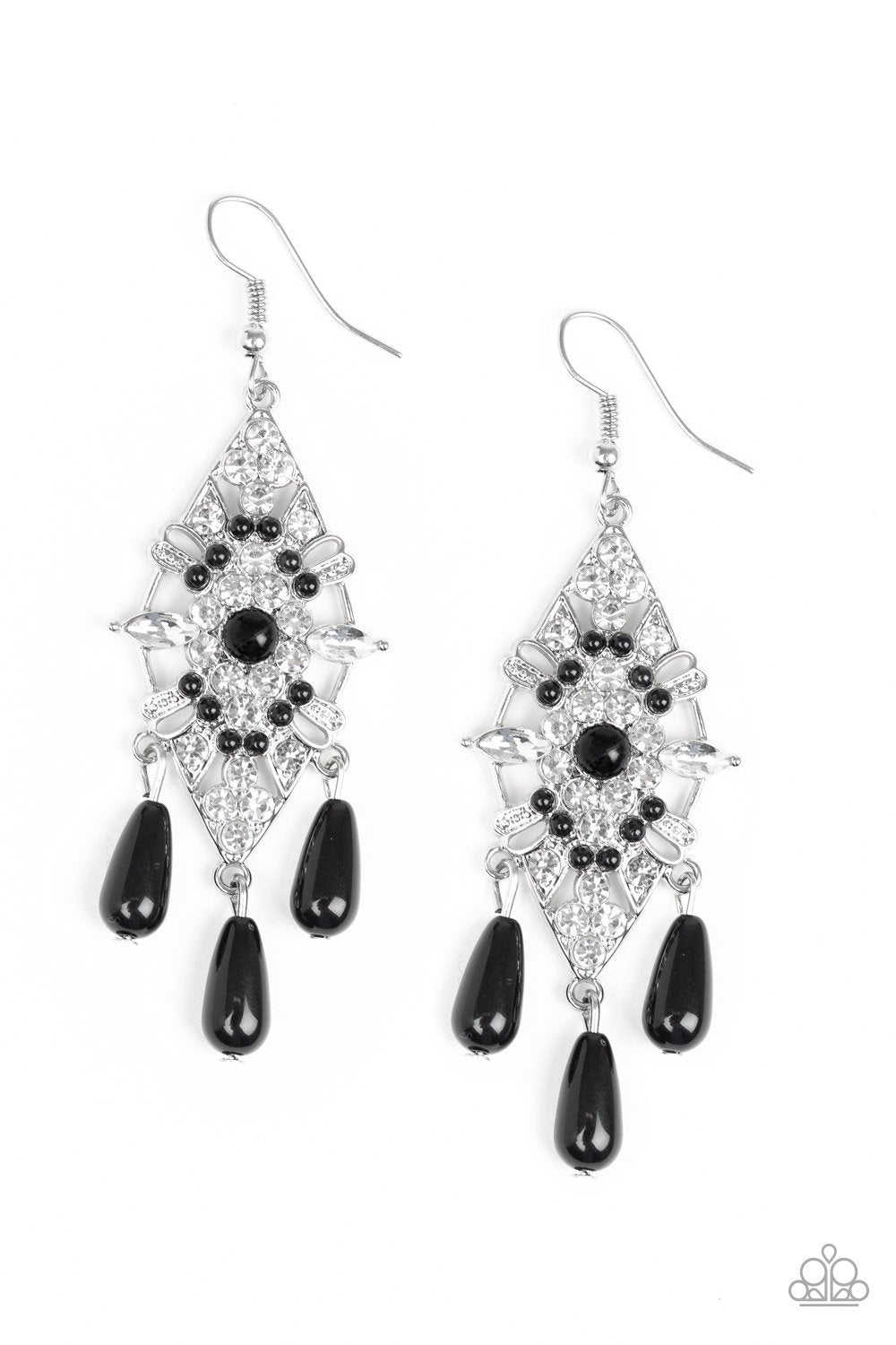Majestic Mood Black Earrings - Paparazzi Accessories- lightbox - CarasShop.com - Paparazzi Jewelry by Cara Jewels