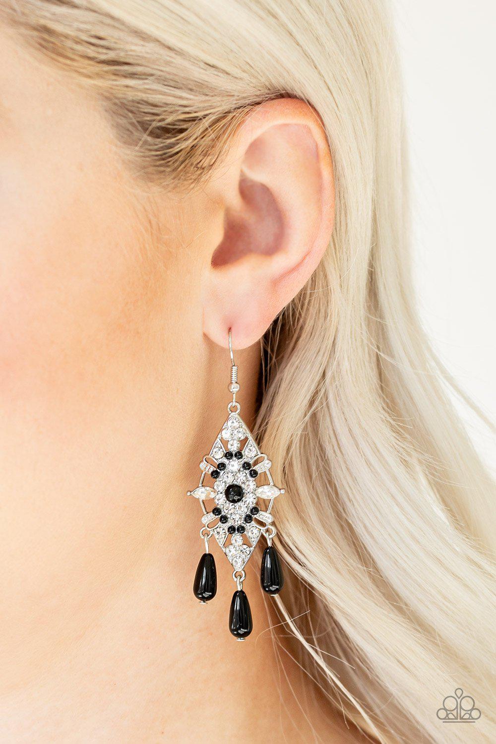 Majestic Mood Black Earrings - Paparazzi Accessories- lightbox - CarasShop.com - Paparazzi Jewelry by Cara Jewels