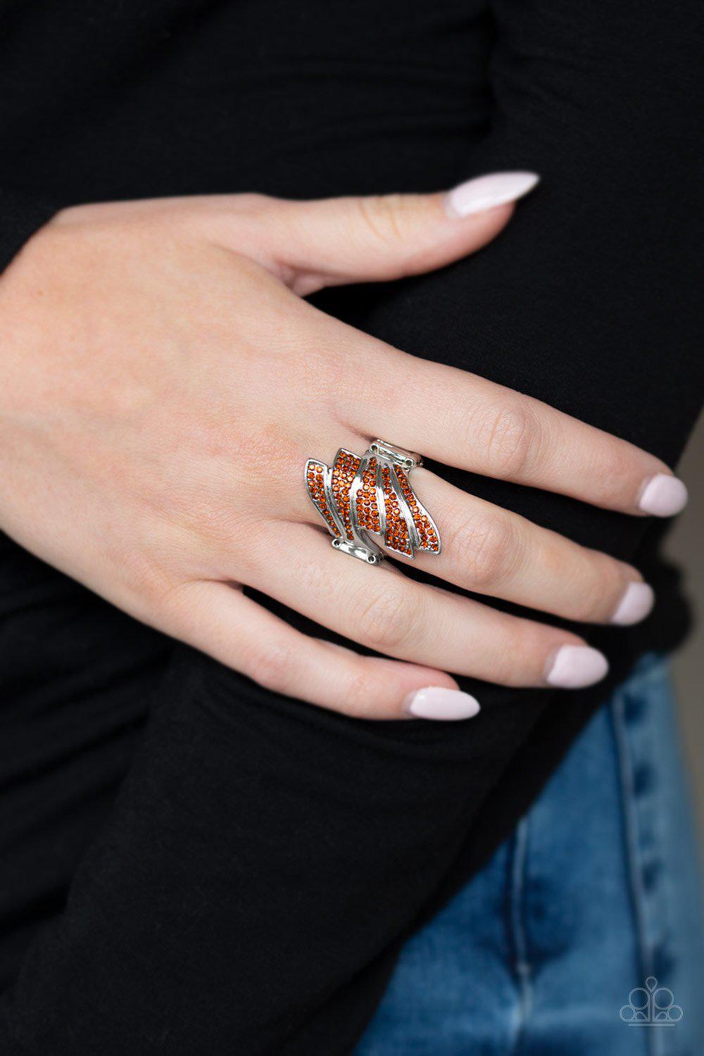 Majestically Monte Carlo Brown Rhinestone Ring - Paparazzi Accessories- lightbox - CarasShop.com - Paparazzi Jewelry by Cara Jewels