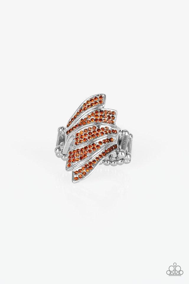 Majestically Monte Carlo Brown Rhinestone Ring - Paparazzi Accessories- on model - CarasShop.com - Paparazzi Jewelry by Cara Jewels