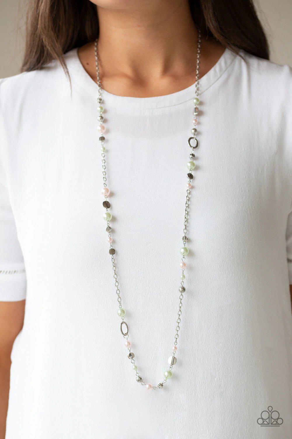 Make An Appearance Multi Necklace - Paparazzi Accessories- on model - CarasShop.com - Paparazzi Jewelry by Cara Jewels