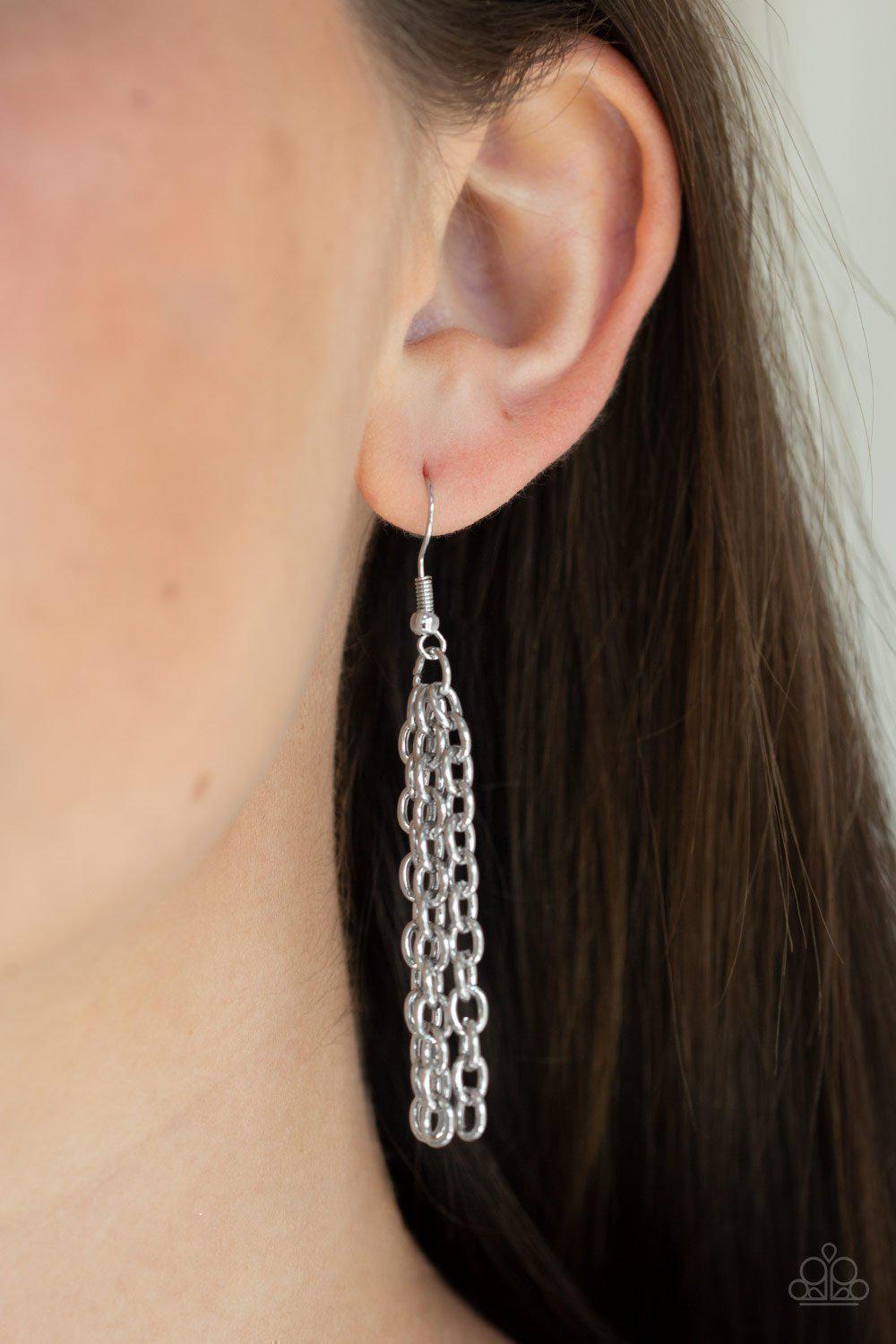 Making an Impact Multi-color Bluestone Acrylic Necklace - Paparazzi Accessories- on model - CarasShop.com - Paparazzi Jewelry by Cara Jewels