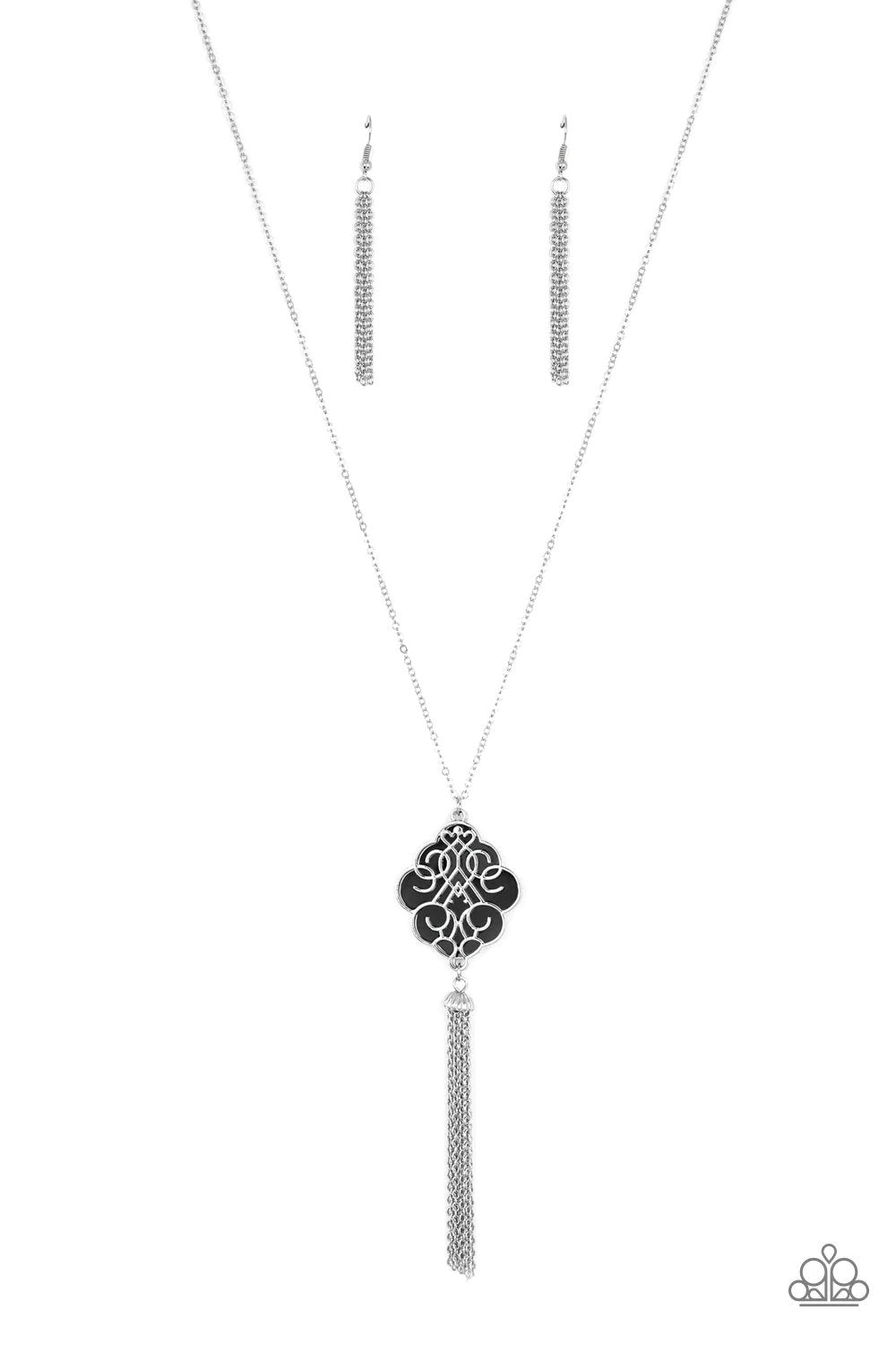 Malibu Mandala Black Necklace - Paparazzi Accessories- lightbox - CarasShop.com - Paparazzi Jewelry by Cara Jewels