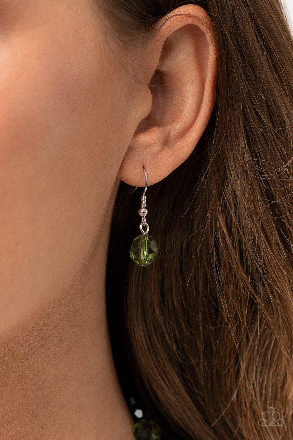 Malibu Masterpiece Green Necklace - Paparazzi Accessories - free matching earrings -CarasShop.com - Paparazzi Jewelry by Cara Jewels