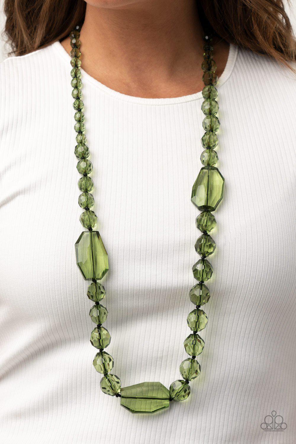Malibu Masterpiece Green Necklace - Paparazzi Accessories- lightbox - CarasShop.com - Paparazzi Jewelry by Cara Jewels