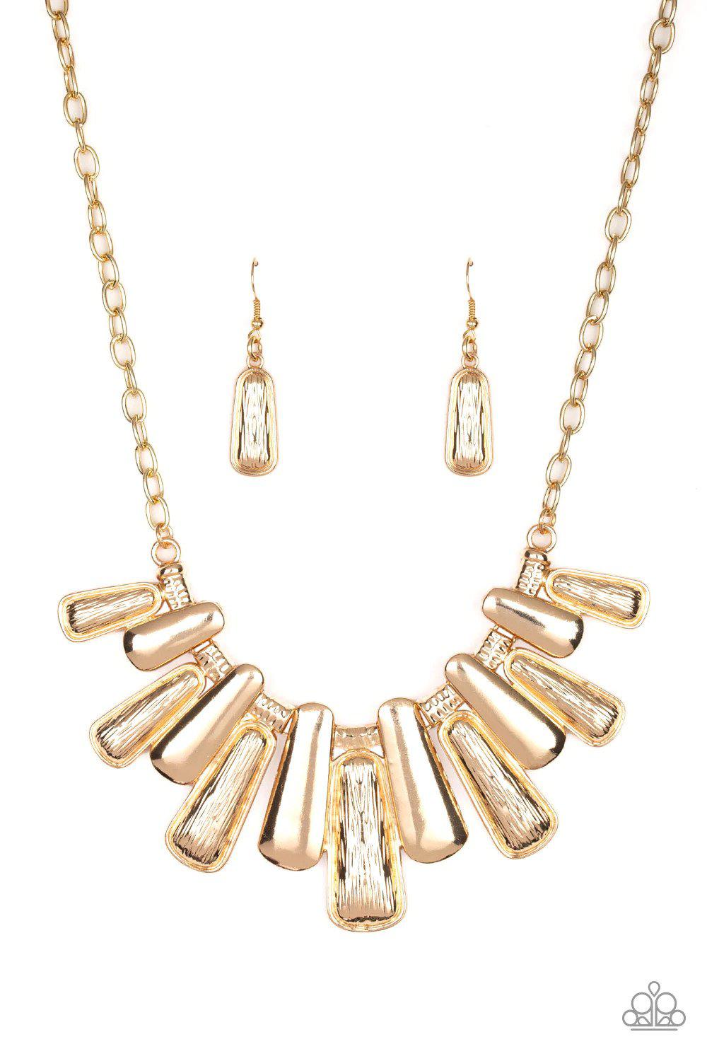 MANE Up Gold Necklace - Paparazzi Accessories- lightbox - CarasShop.com - Paparazzi Jewelry by Cara Jewels