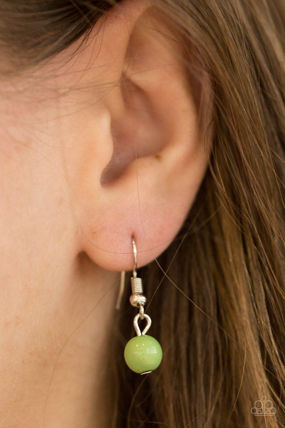 Mardi Gras Glamour Green Necklace - Paparazzi Accessories - free matching earrings -CarasShop.com - Paparazzi Jewelry by Cara Jewels