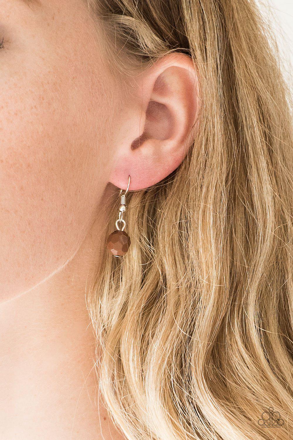 Margarita Masquerades Brown and Silver Necklace - Paparazzi Accessories - free matching earrings -CarasShop.com - Paparazzi Jewelry by Cara Jewels