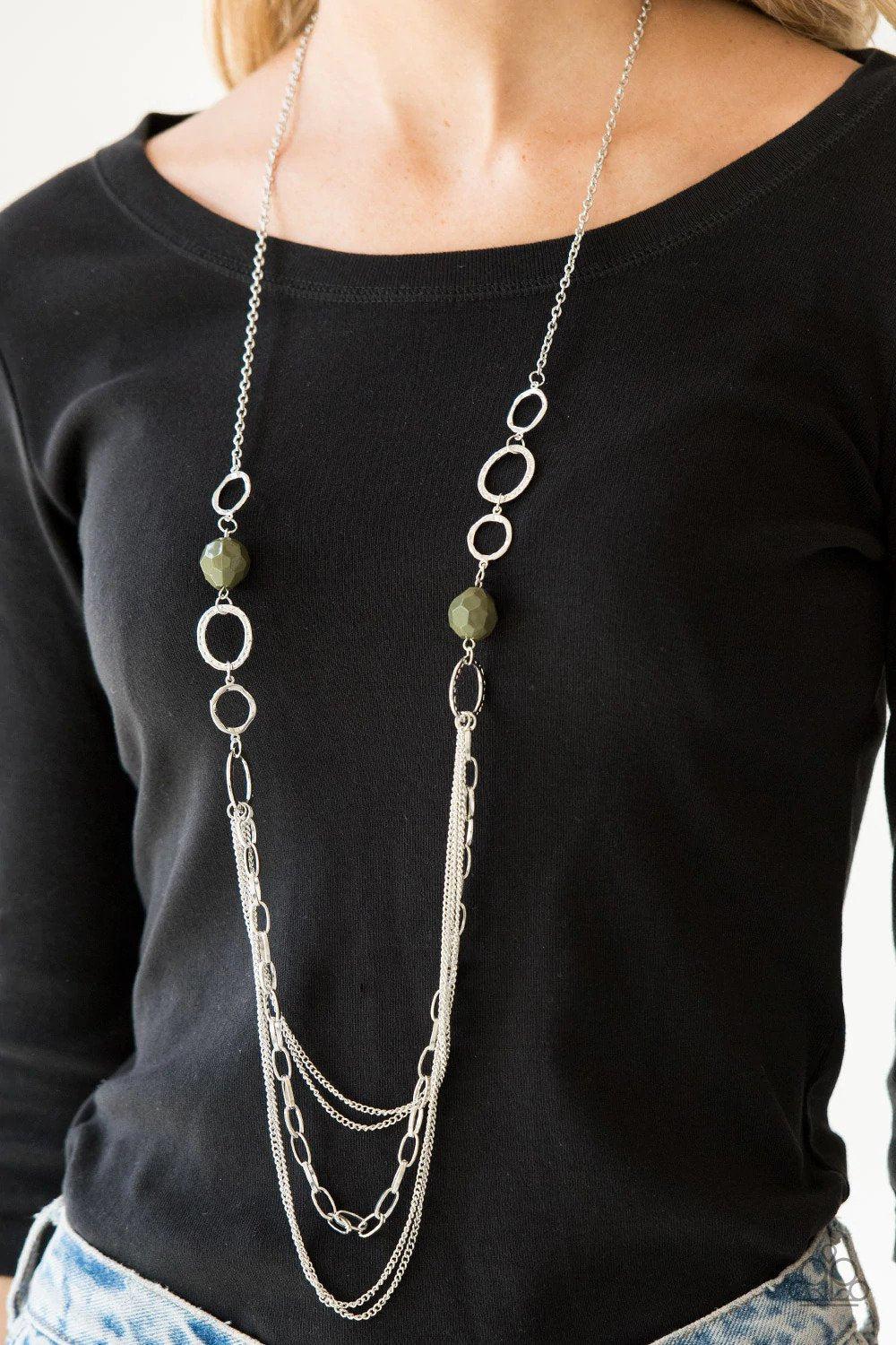 Margarita Masquerades Green Necklace - Paparazzi Accessories- lightbox - CarasShop.com - Paparazzi Jewelry by Cara Jewels