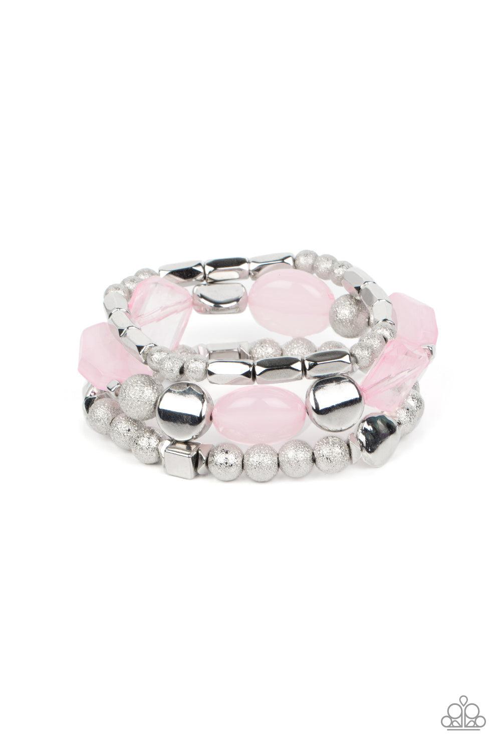 Marina Magic Pink Bracelet - Paparazzi Accessories- lightbox - CarasShop.com - Paparazzi Jewelry by Cara Jewels