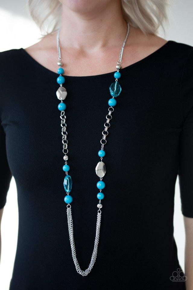 Marina Majesty Blue and Silver Necklace - Paparazzi Accessories- lightbox - CarasShop.com - Paparazzi Jewelry by Cara Jewels