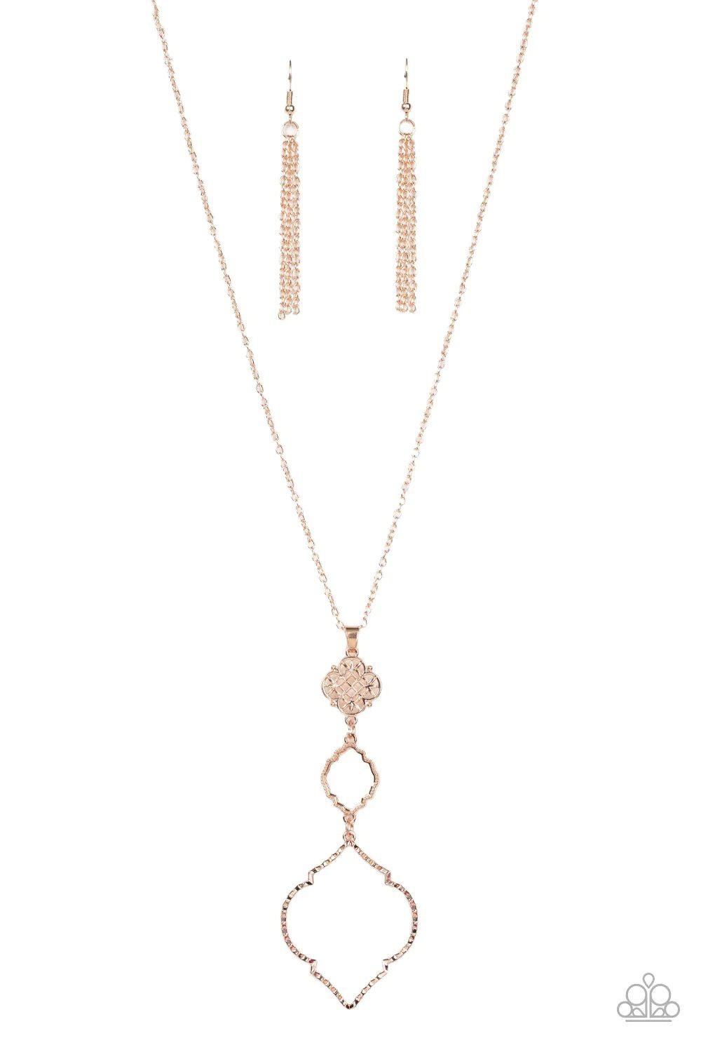 Marrakesh Mystery Rose Gold Necklace - Paparazzi Accessories- lightbox - CarasShop.com - Paparazzi Jewelry by Cara Jewels