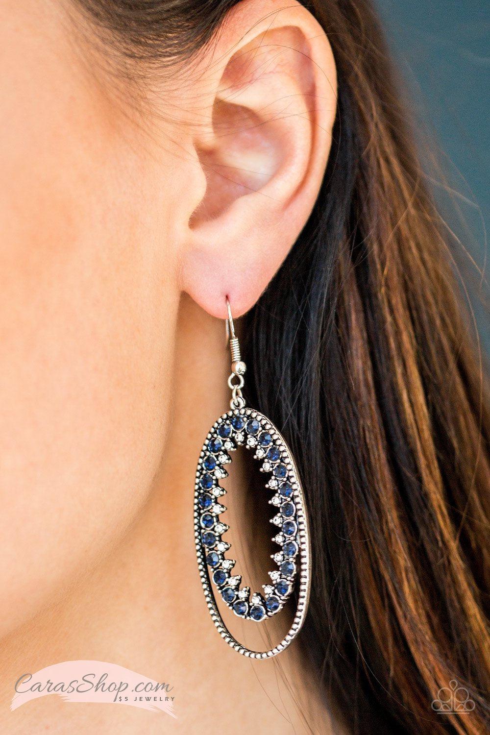 Marry Into Money Blue Earrings - Paparazzi Accessories- lightbox - CarasShop.com - Paparazzi Jewelry by Cara Jewels