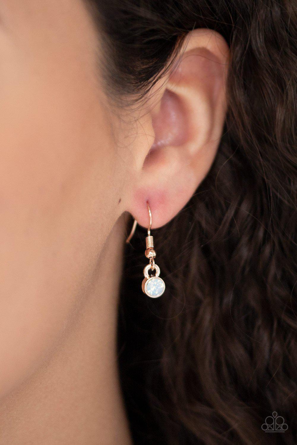 Marvelous in Mandalas Rose Gold Lanyard Necklace - Paparazzi Accessories - free matching earrings -CarasShop.com - Paparazzi Jewelry by Cara Jewels