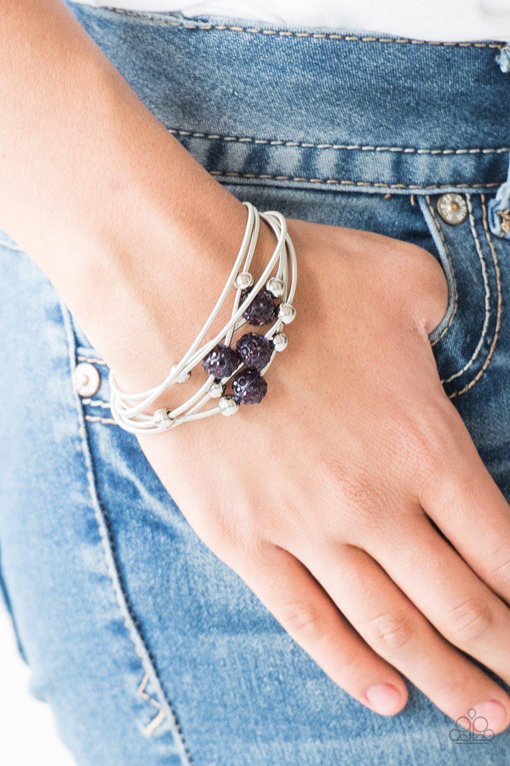 Marvelously Magnetic Purple and Silver Bracelet - Paparazzi Accessories- lightbox - CarasShop.com - Paparazzi Jewelry by Cara Jewels
