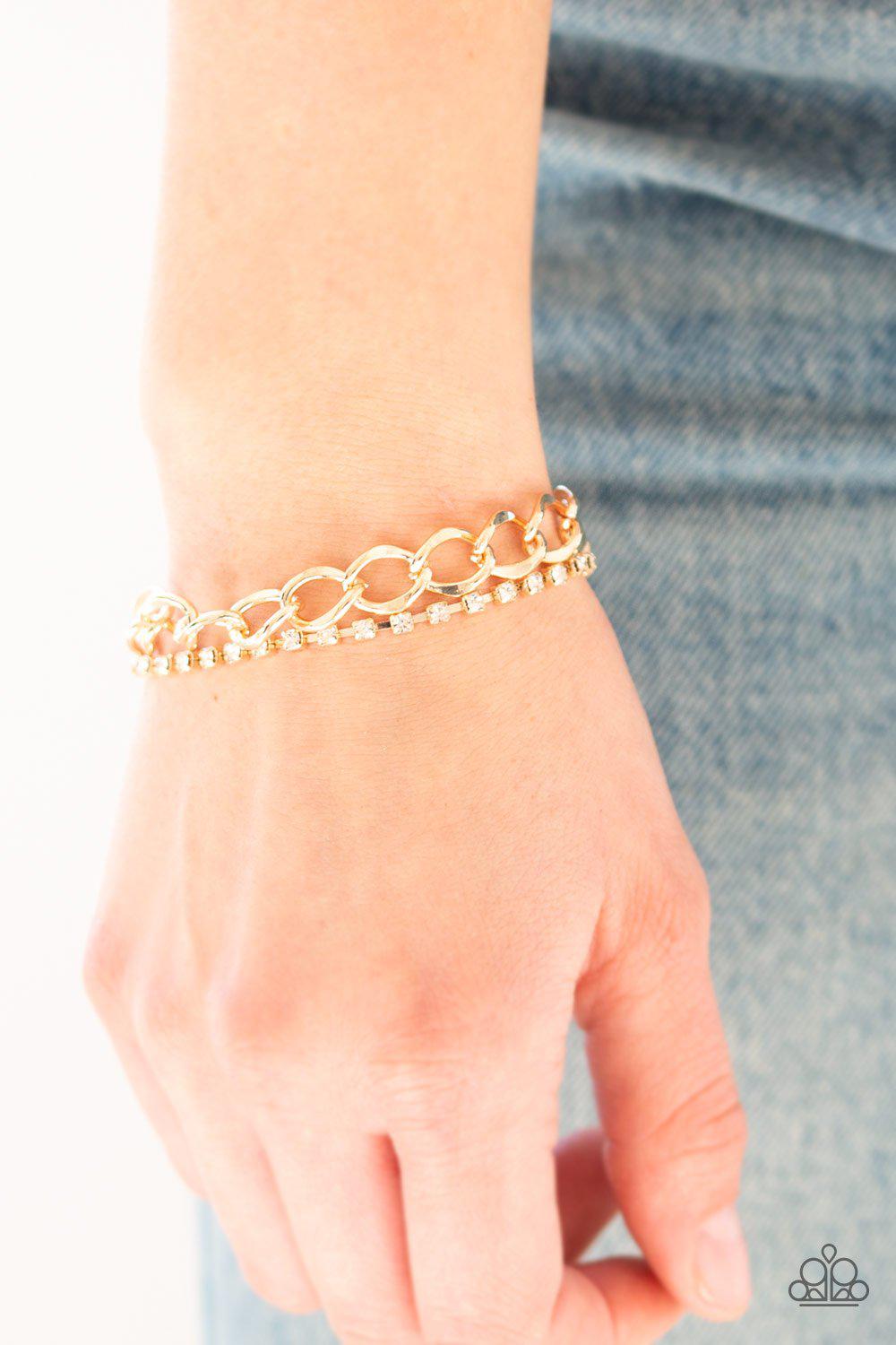 Material Girl Gold Chain Bracelet - Paparazzi Accessories- lightbox - CarasShop.com - Paparazzi Jewelry by Cara Jewels