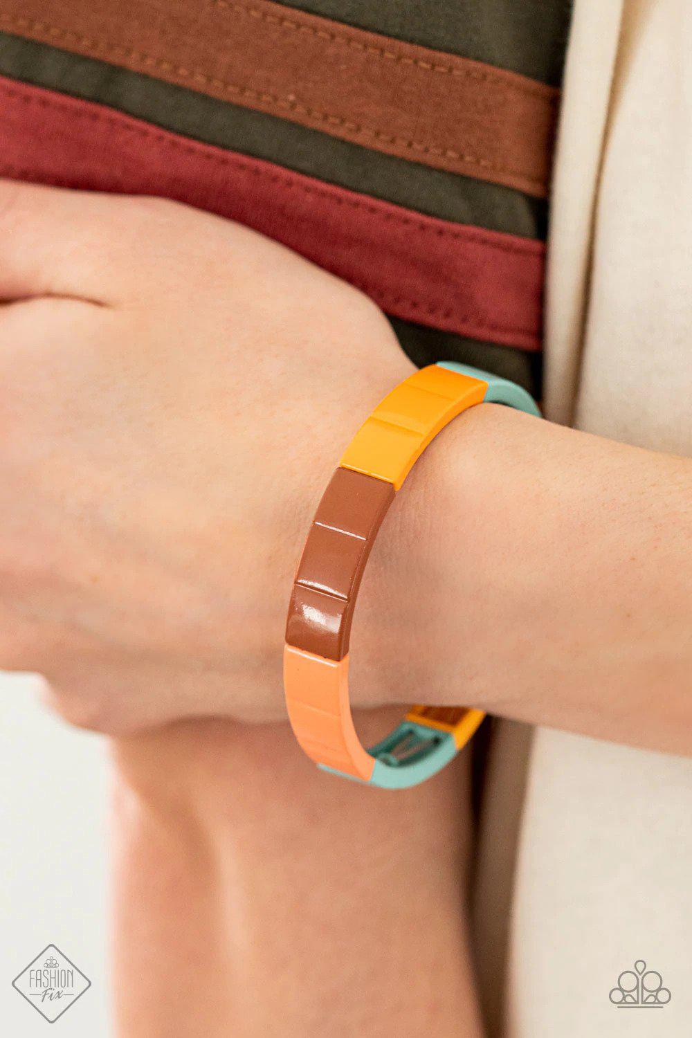 Material Movement Multi Bracelet - Paparazzi Accessories- on model - CarasShop.com - Paparazzi Jewelry by Cara Jewels