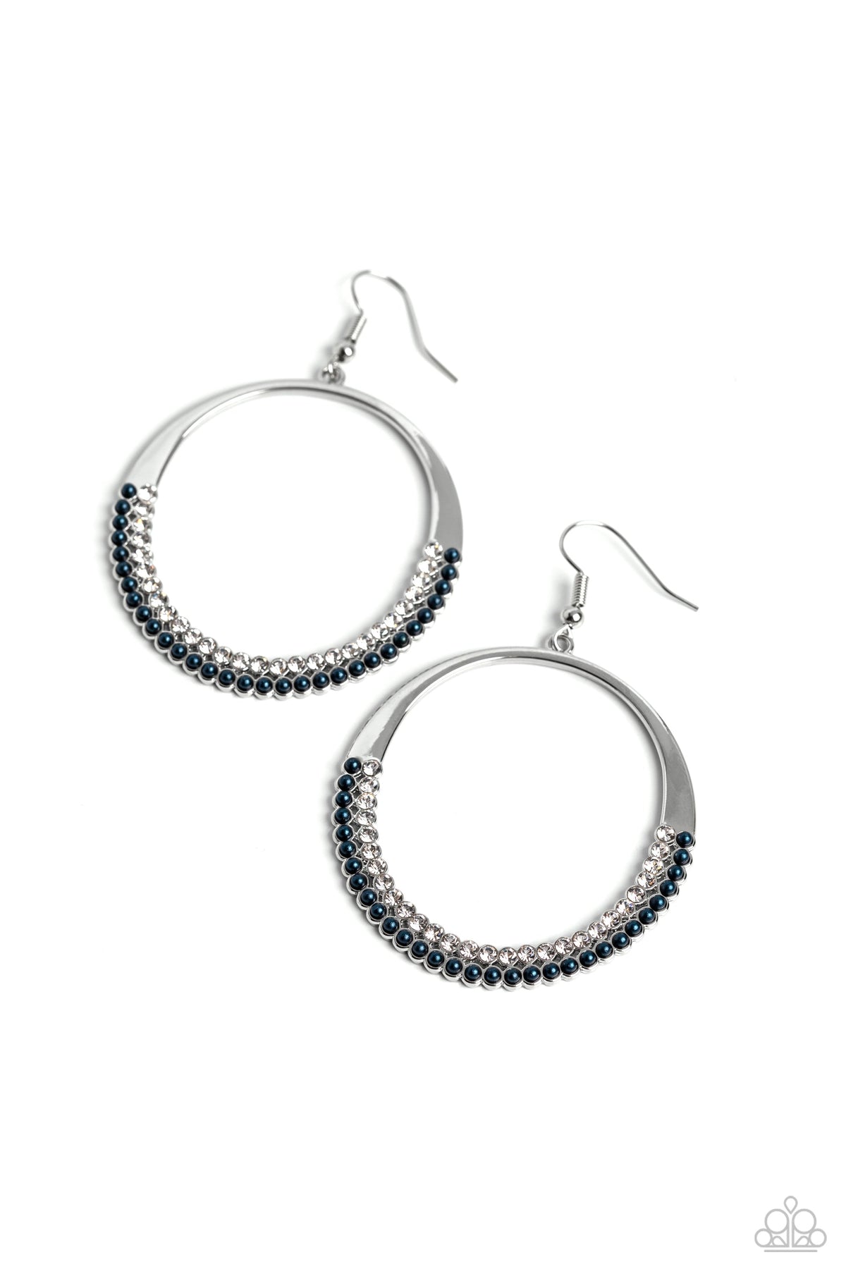 Material PEARL Blue Pearl Earrings - Paparazzi Accessories- lightbox - CarasShop.com - Paparazzi Jewelry by Cara Jewels