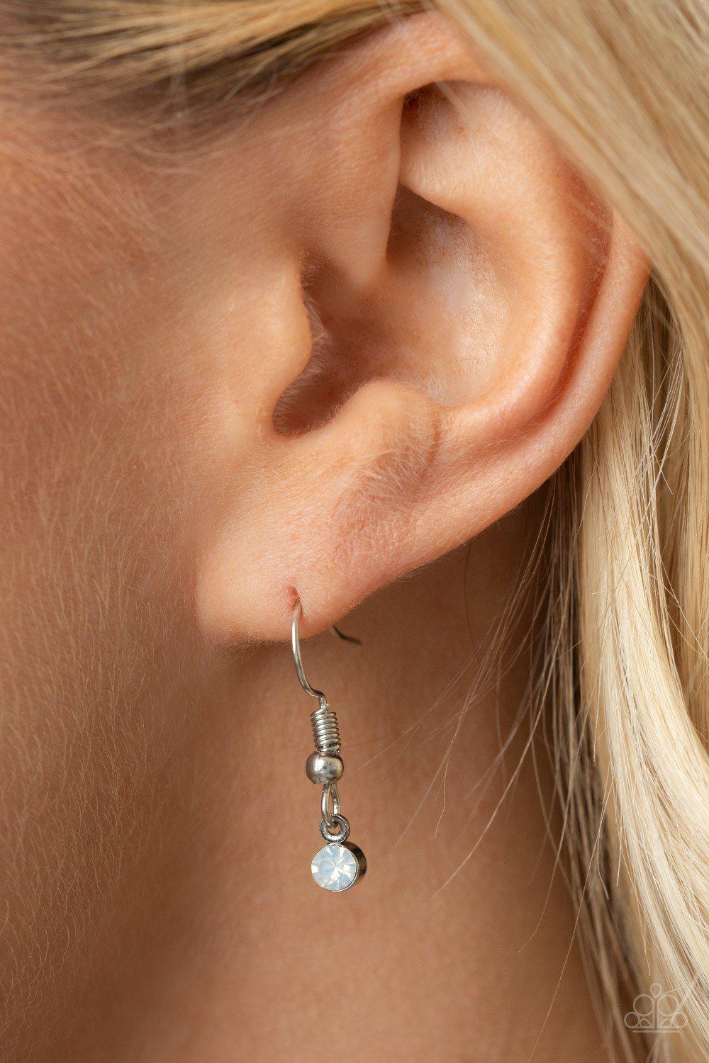 Maternal Blessings White and Silver Inspirational Necklace - Paparazzi Accessories - free matching earrings -CarasShop.com - Paparazzi Jewelry by Cara Jewels