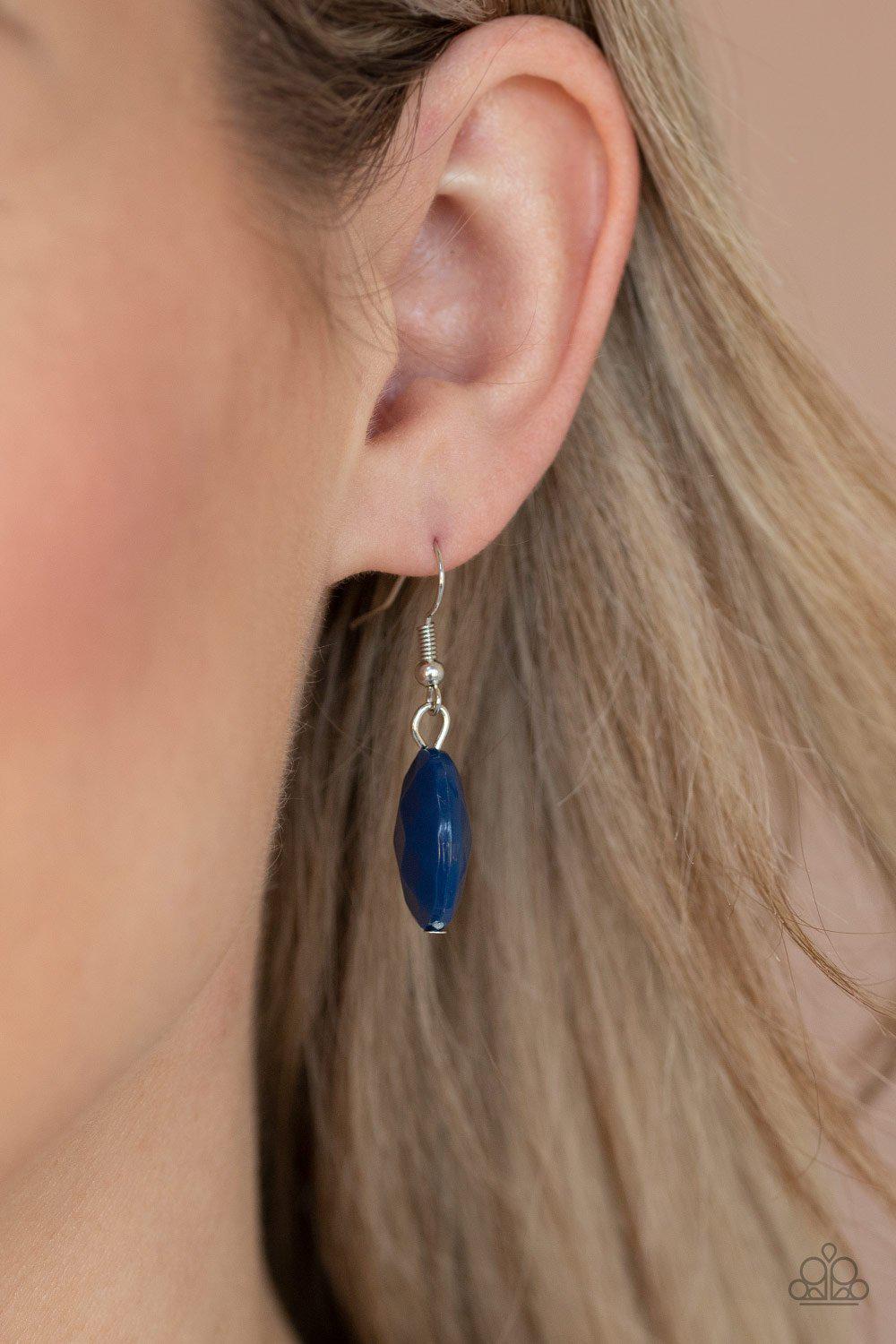 Max Volume Classic Blue Necklace - Paparazzi Accessories - free matching earrings -CarasShop.com - Paparazzi Jewelry by Cara Jewels