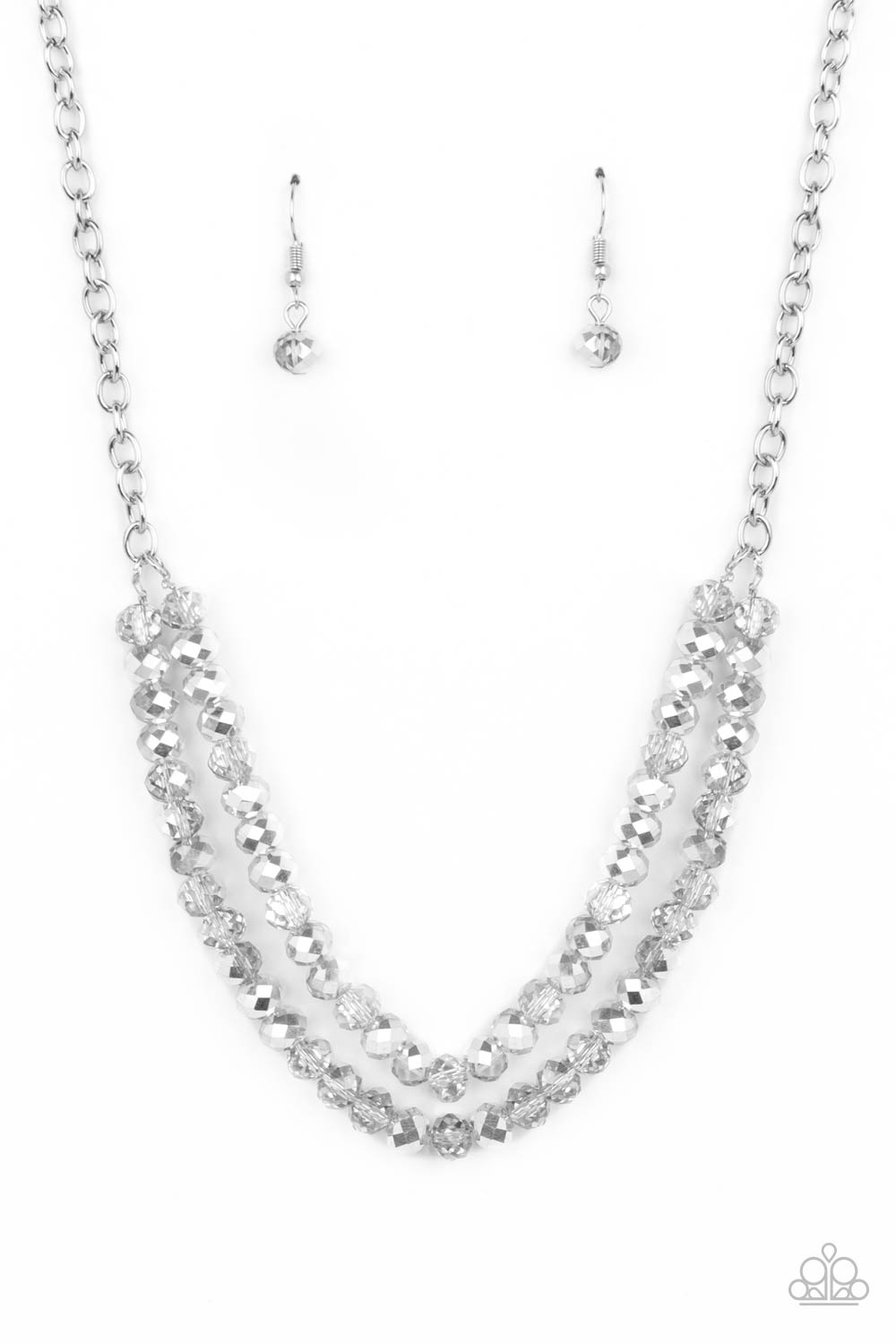 May The FIERCE Be With You Silver Necklace - Paparazzi Accessories- on model - CarasShop.com - Paparazzi Jewelry by Cara Jewels