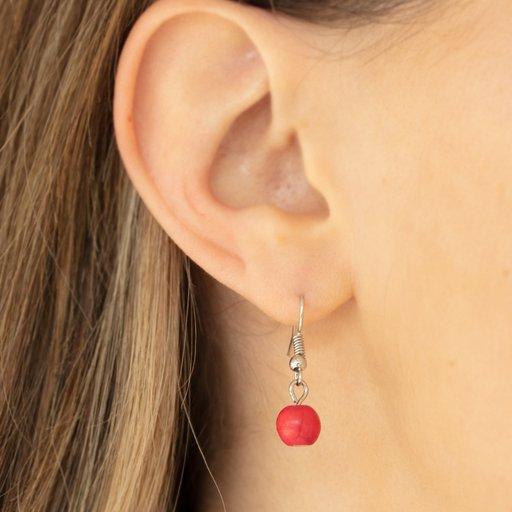 Mayan Magic Red Stone Necklace - Paparazzi Accessories - free matching earrings -CarasShop.com - Paparazzi Jewelry by Cara Jewels