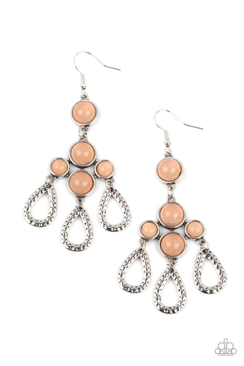 Mediterranean Magic Brown Earrings - Paparazzi Accessories- lightbox - CarasShop.com - Paparazzi Jewelry by Cara Jewels
