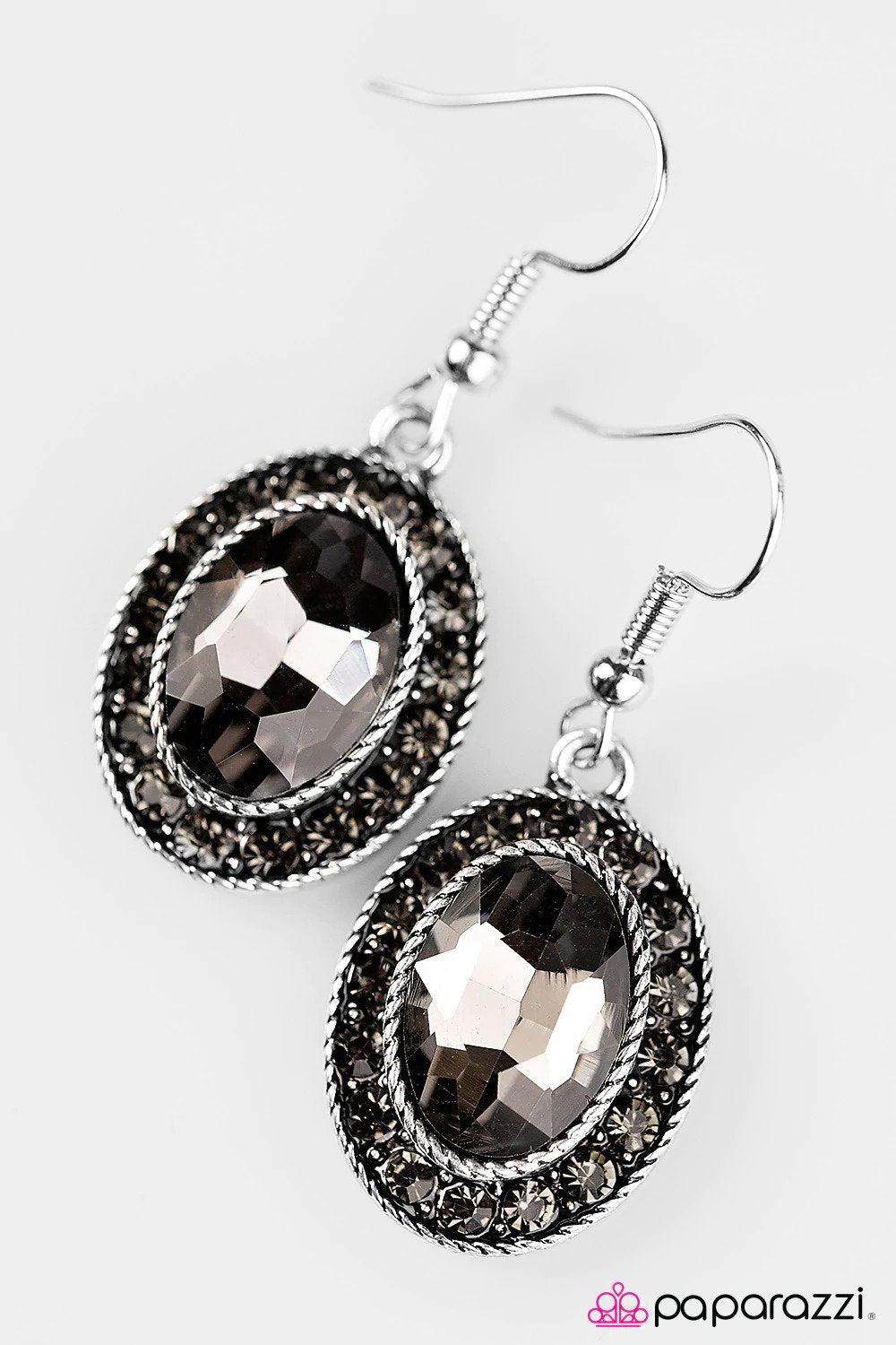 Mega Babe Silver Earrings - Paparazzi Accessories- lightbox - CarasShop.com - Paparazzi Jewelry by Cara Jewels
