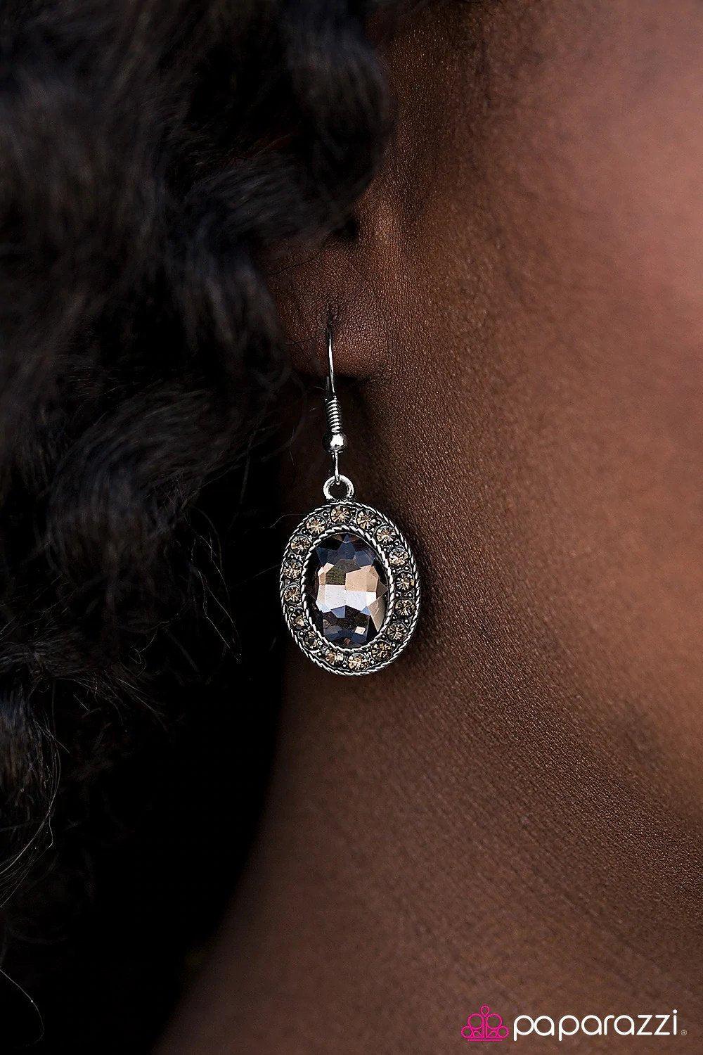 Mega Babe Silver Earrings - Paparazzi Accessories- on model - CarasShop.com - Paparazzi Jewelry by Cara Jewels
