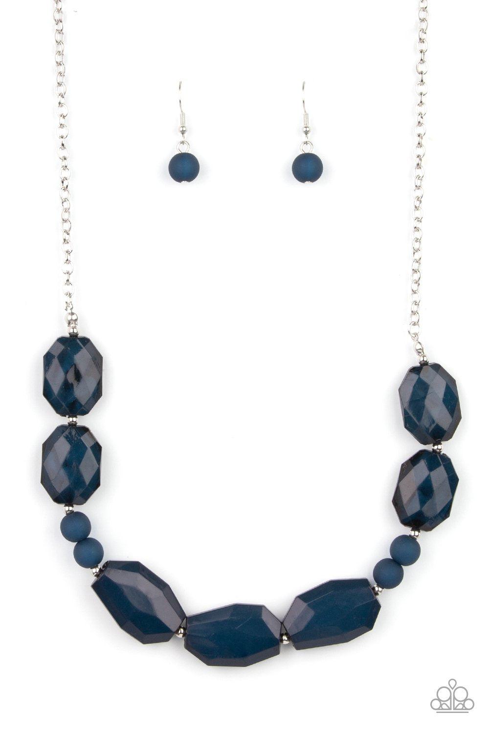 Melrose Melody Navy Blue Necklace - Paparazzi Accessories- lightbox - CarasShop.com - Paparazzi Jewelry by Cara Jewels