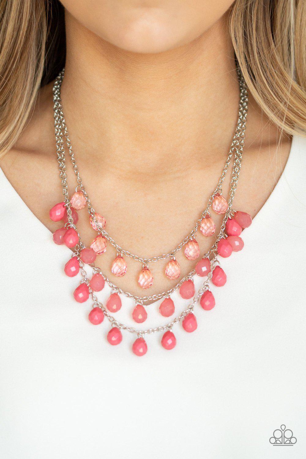 Melting Ice Caps Coral Bead Necklace - Paparazzi Accessories- lightbox - CarasShop.com - Paparazzi Jewelry by Cara Jewels