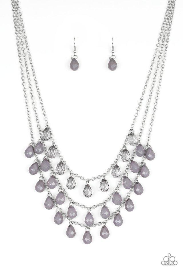 Melting Ice Caps Silver Necklace - Paparazzi Accessories- lightbox - CarasShop.com - Paparazzi Jewelry by Cara Jewels